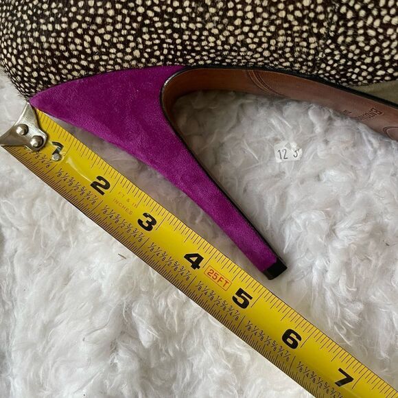 Enzo Angiolini leather calf hair beige and brown platform mauve suede heelsSZ8.5 - Picture 5 of 10